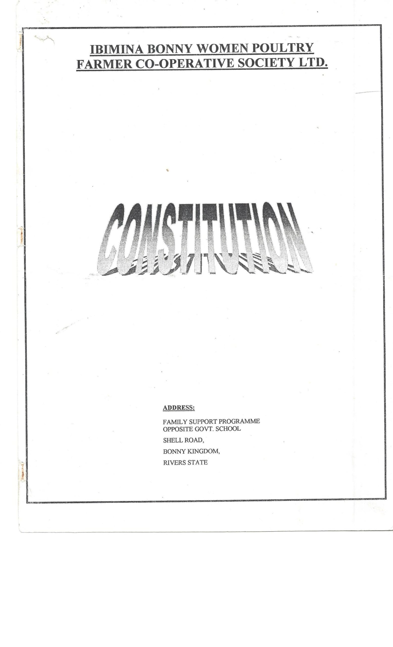 IBIMINA BONNY WOMEN POULTRY FARM VO-OPERATIVE SOCIETY